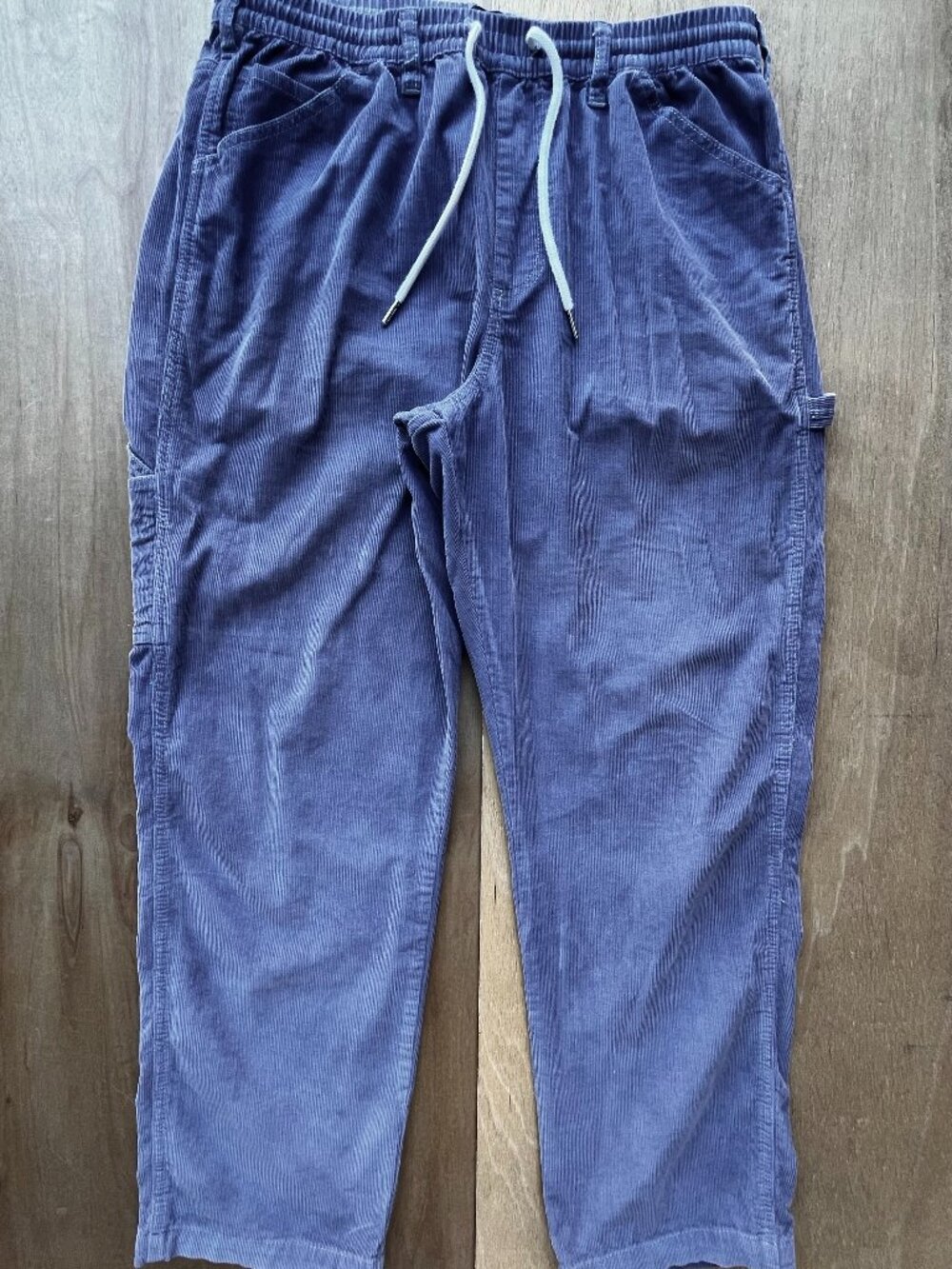 BDG URBAN OUTFITTERS CORDUROY PAINTER PANTS WOMEN’S sz XL Slate Blue Pull On